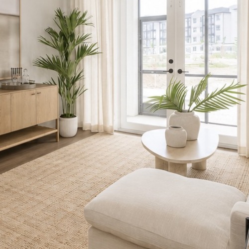 Open space living area with natural lighting