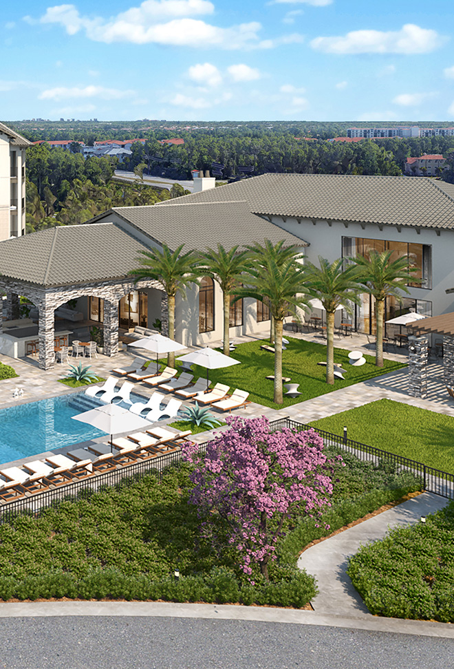 view of clubhouse and outdoor green space at Fiori