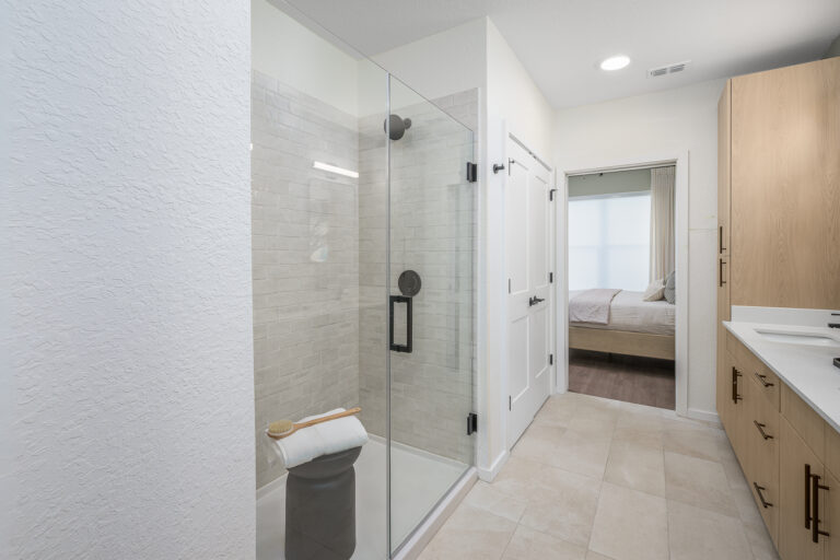 glass enclosed shower